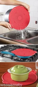 Colador de silicona resistente al calor 3 en 1 apto para lavavajillas de 11" diapositivas - Imagen 1 de 1