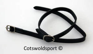 CS Black Leather Spur Straps with Stainless buckles adult - Picture 1 of 1