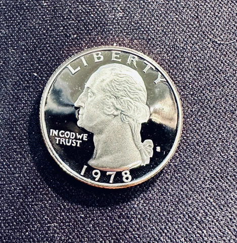 1978-S Washington Clad Proof 25c ~ 1 Coin ~ Nice!  ~ Lite Tone ~ D90 Cover