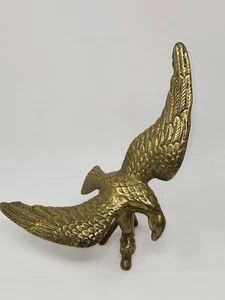 VINTAGE SOLID BRASS AMERICAN EAGLE ON PERCH STATUE FIGURINE 12" - Picture 1 of 7