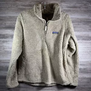 Patagonia Women's Large Los Gatos 1/4 Zip Pullover Fleece Tan Beige Fuzzy Pile - Picture 1 of 7