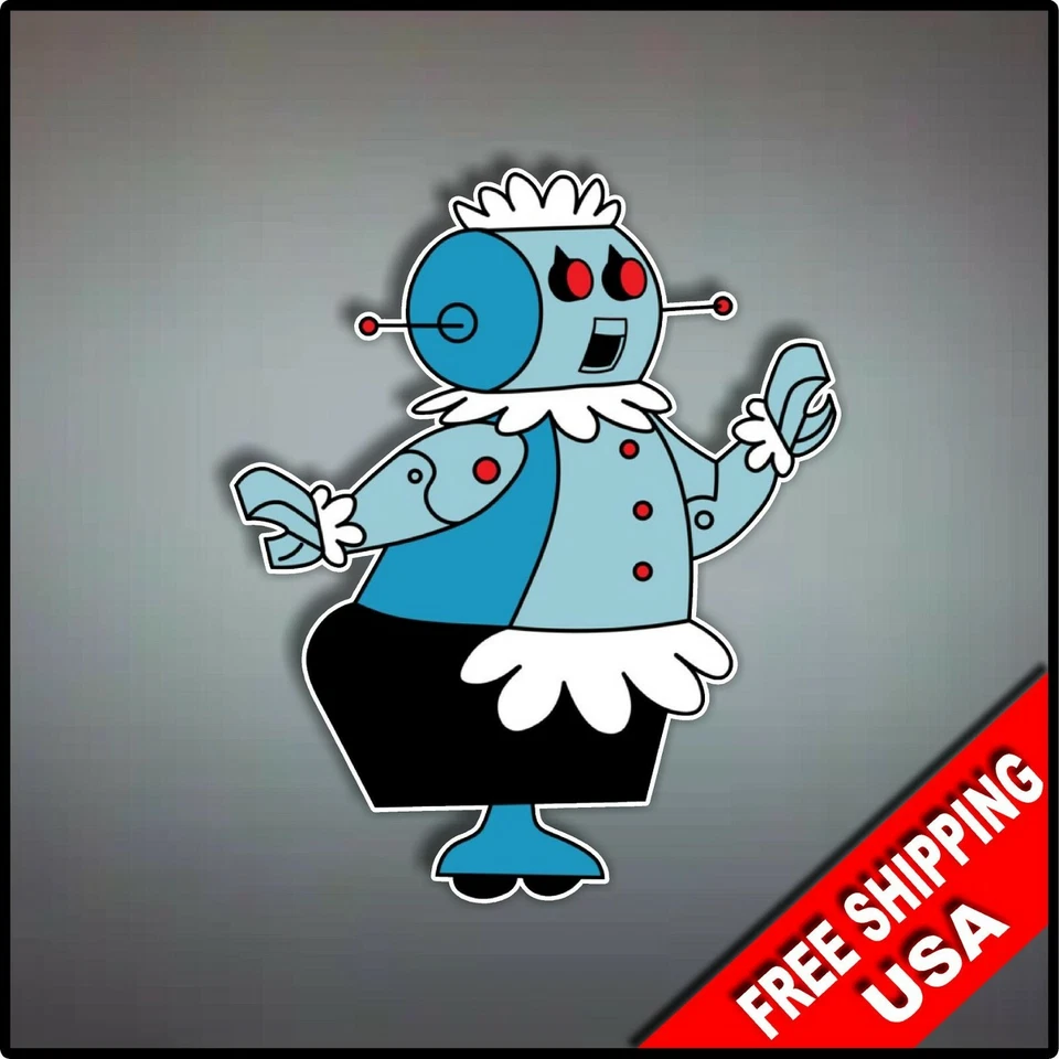 VINYL DECALS Jetsons Rosie Robot Vaccum Maid Decal Vinyl Wall Sticker 4.5" Roomba