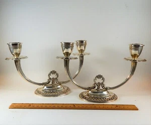 Elizabeth II Sterling Silver Candlesticks By VS Ltd Birmingham England 21 Troy - Picture 1 of 12