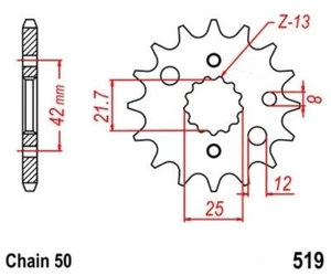 Pignon Sortie Boite 16 Dents (Chaîne 530) pour Kawasaki Z 750 B Twin 76-78 - Photo 1/2