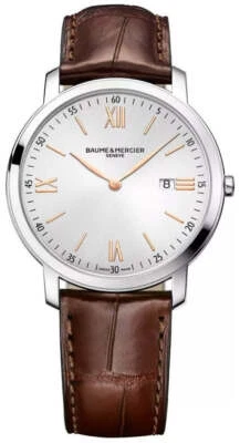 Reloj de cuarzo para hombre Baume & Mercier Classima esfera plateada cuero marrón M0A10128 Foto 1 de 3