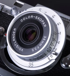 Voigtlander USA M 35mm F3.5 Silver COLOR SKOPAR Aspherical for ALL Leica M - Picture 1 of 5