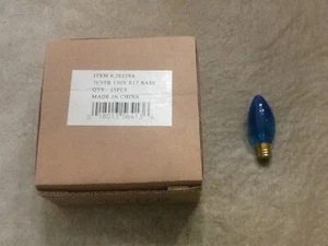 7C9/TB 130V DAMAR 7 WATT INTERMEDIATE BASE TRANSPARENT BLUE LAMP  - Picture 1 of 1
