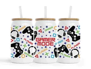 Modo Gamer 16 Oz. Lata de cristal, regalo personalizado - Imagen 1 de 2
