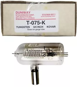 Duniway Stockroom T-075-K Tungsten 3/4 Inch Kovar Glass Ion Gauge Tube - Picture 1 of 4