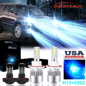 For GMC Yukon 2007 - 2014 LED Headlights Kit High Low Beam Fog Light 8000K Bulbs - Picture 1 of 12