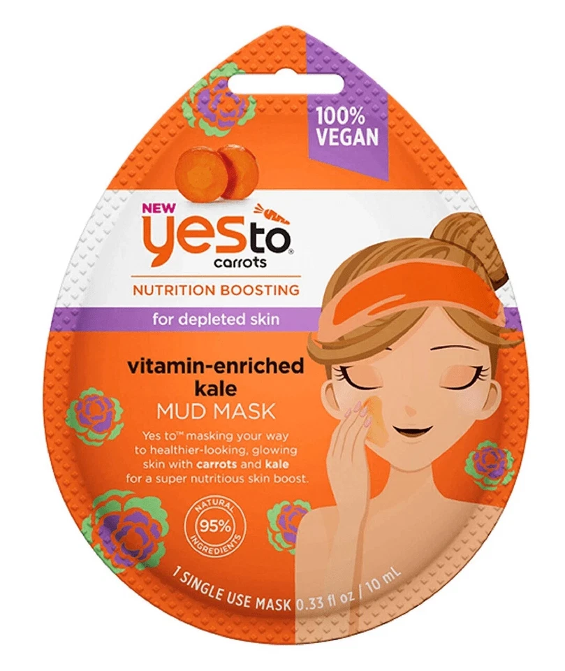 Yes To Carrots Nutrition Boosting Vitamin-Enriched Kale Paper Single-Use Mask - Image 1 of 1