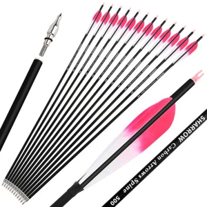 Carbon Arrow SP500 28" 30" 31" Shaft Archery Recurve Compound Bow Hunting Target - Picture 1 of 21