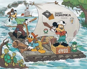 DISNEY Dominica Yvert SS 103 Christmas 1985 Mickey Donald - Picture 1 of 1