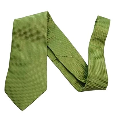 Corbata de seda para hombre Covington verde geométrica ancha 59" clásica 3,5 pulgadas de ancho negocios Foto 1 de 4