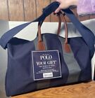 Polo Ralph Lauren Duffle Bag Weekender Big Pony Canvas Faux Leather Blue/green