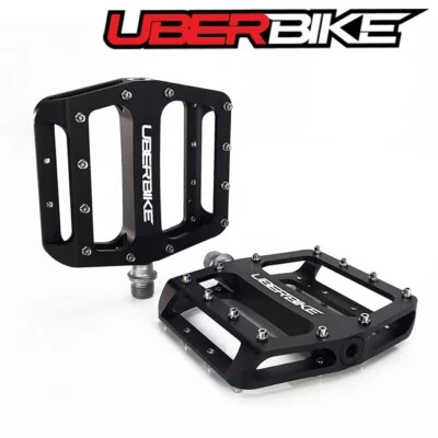 Uberbike Flatout MTB Alloy Flat Platform Pedal DU Bearing 9/16" - Black - Image 1 of 2