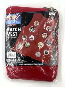 New SEALED BSA Boy Scouts Of America Scout Uniform Patch Vest Youth Large USA - Picture 1 of 6
