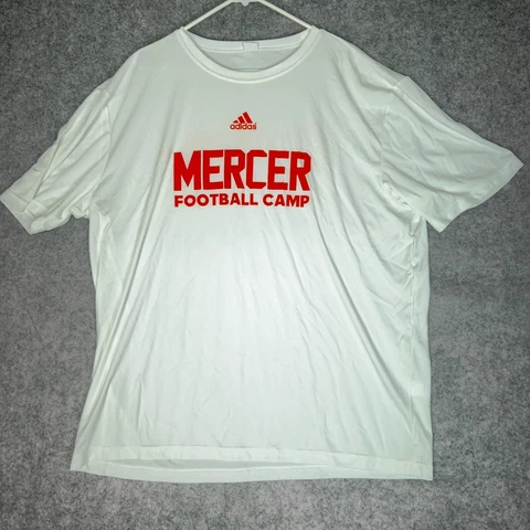 Mercer Bears Mens Shirt 2XL XXL White Orange Short Sleeve NCAA Football 570 Top Cover