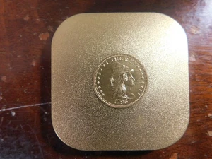 2" mal 2" 24 Karat vergoldet gedeckelte Büste Goldstück Briefbeschwerer - Bild 1 von 2