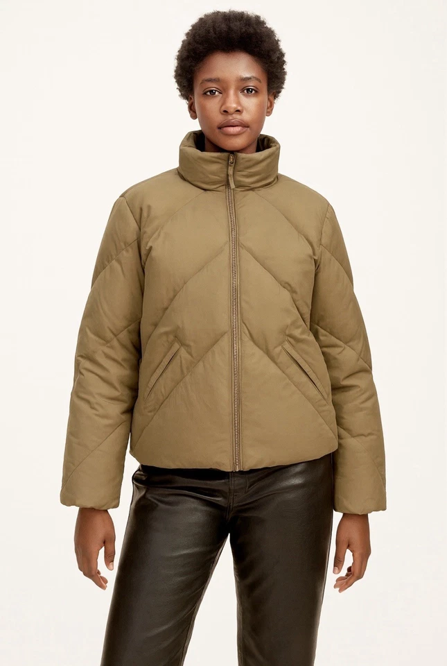 J. Jaqueta acolchoada/colete manga removível antracite/taupe feminina tamanho M - Imagem 1 de 4