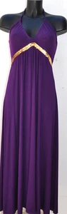 Dress Asos Violet Long Halter With Sequins Size 12 UK/40FR - Picture 1 of 5