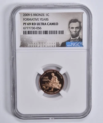 2009-S Bronze PF69 RD Lincoln Cent Formative Years NGC Special Lbl *6843 - Image 1 of 4