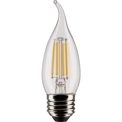 Satco 40W Equivalent Warm White Clear CA10 Medium LED Decorative Light Bulb - Image 1 of 4