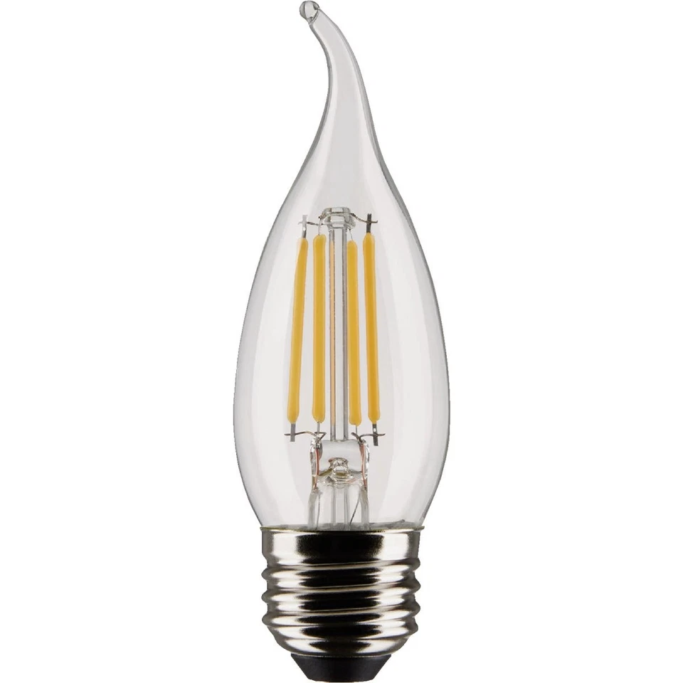 Satco 40W Equivalent Warm White Clear CA10 Medium LED Decorative Light Bulb - Image 1 of 4