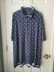 RLX Ralph Lauren Performance Polo Shirt Mens Lion Logo All Over Print SZ2XL - Picture 1 of 9