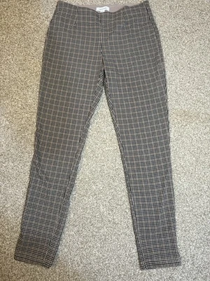 Calvin Klein 女式 6 码弹力连衣裙紧身踝裤黑色/棕色格子 — 第 1/4 张图片