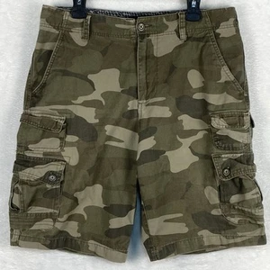 Op Ocean Pacific Mens 34 Camo Y2K Cargo Shorts Grunge Utility Workwear Outdoors - Picture 1 of 9