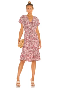 198 $ Rail Kiki Blumendruck rot scharlachrote Kamelie Sommerkleid Kleid, XS - Bild 1 von 9