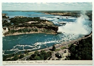 Cartolina d'epoca fotocromatica Cascate del Niagara vista dalla Skylon Tower Canada - Foto 1 di 2