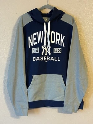 Sudadera con capucha para hombre 2XL NUEVA SIN ETIQUETAS New York Yankees Fanatics azul marino/gris Foto 1 de 4