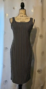 Popular Basics Damen Freizeit Kleid Gr. XL schwarz weiß Streifen ärmellos Midi - Bild 1 von 9