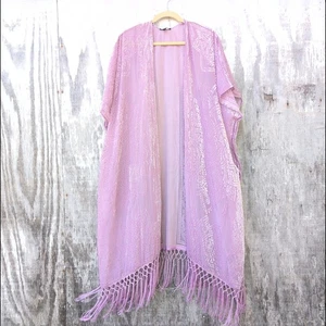 Torrid Velvet Lavender Pearl Burnout Kimono SoftGirl Gypsy Boho Women's 1X/2X - Picture 1 of 9