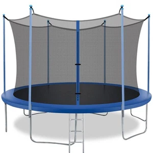 8FT 10FT 12FT 14FT Trampoline with Enclosure Net Outdoor Jump Rectangle Tramp... - Picture 1 of 3