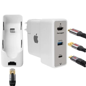 Estación de Acoplamiento para Cargador MacBook, Adaptador Multipuerto 4 en 1, Puerto USB C 3.1... - Imagen 1 de 7