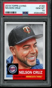 2019 Topps Living Set #180 Nelson Cruz PSA 10 Gem Mint SP Short Print Card - Picture 1 of 2