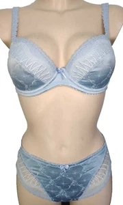Felina Conturelle 80693 Wattiert Bügel BH Gr.75C UK34C Blau + SLIP in Gr.38 S - Bild 1 von 10