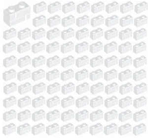 ☀️100x NEW LEGO 1x2 WHITE Modified Masonry Profile Bricks Wall #98283 Parts - Picture 1 of 1