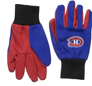 NHL Montreal Canadiens Colored Palm Utility Gloves Blue w/ Red Palm by FOCO - Picture 1 of 4