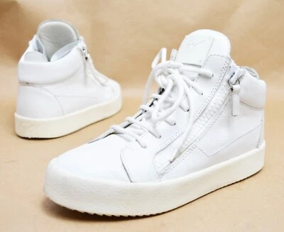 Giuseppe Zanotti  High Top Kriss White Leather Sneakers - US 7.5 / 37.5 IT - Image 1 of 4