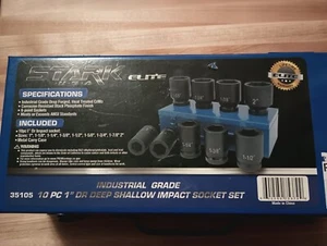 Stark Impact Socket Set 10 6-Point 1" Drive W/ Heavy-Duty Case Fast Free Shipp . - Picture 1 of 11