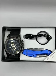 Men's Watch Gift Set with Multipurpose Tool Black & Blue- Brand New - Picture 1 of 4