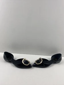 Roger Vivier Black Patent Leather Pointed Toe D'orsay Buckle Ballerina Flat 35.5 - Picture 1 of 9