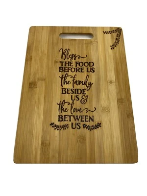 Faith Based Prayer Blessing Pyrography Etched Bamboo Cutting Board - Large - Image 1 of 4
