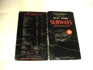 HAGSTROM'S MAP OF NEW YORK SUBWAYS ELEVATED LINES 1958 SOFT COVER FOLDED $.50 - Picture 1 of 21