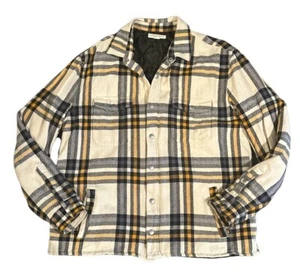 Aeropostale Stepp Flanell Jacke mit Taschen Herren Large schwarz-weiß-gold - Bild 1 von 14