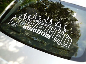 Lowered Kingdom flame Window Decal Car Sticker Banner JDM Vinyl Graphic Kanji - Picture 1 of 1